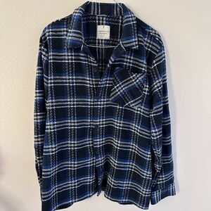 LARSSON & CO blue plaid shirt jacket